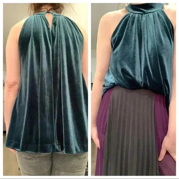Aurore Mock Neck Velvet top - Picture 3 of 9